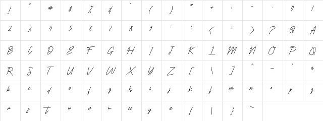 Harris Regular  glyph index