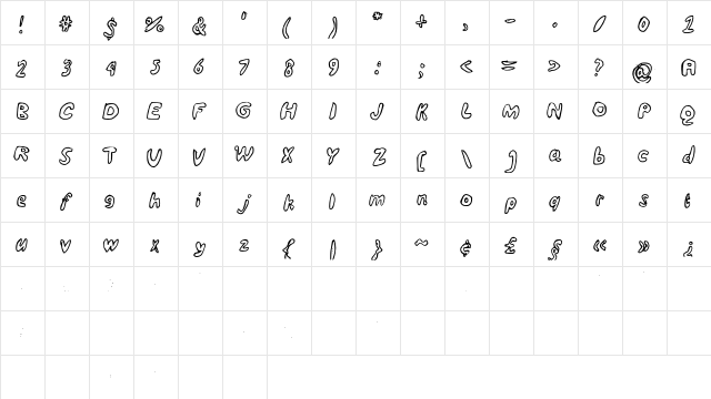 Undersea Medium  glyph index