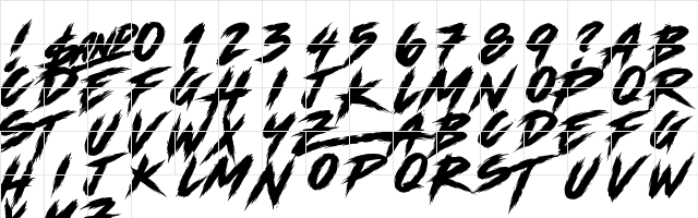 Horsemen (Demo Version) Regular  glyph index