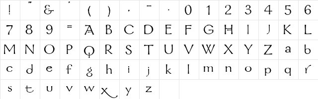 Mordred Regular  glyph index