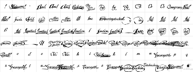 LHF Red Sable EXTRAS Regular  glyph index