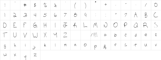 keagan Regular  glyph index