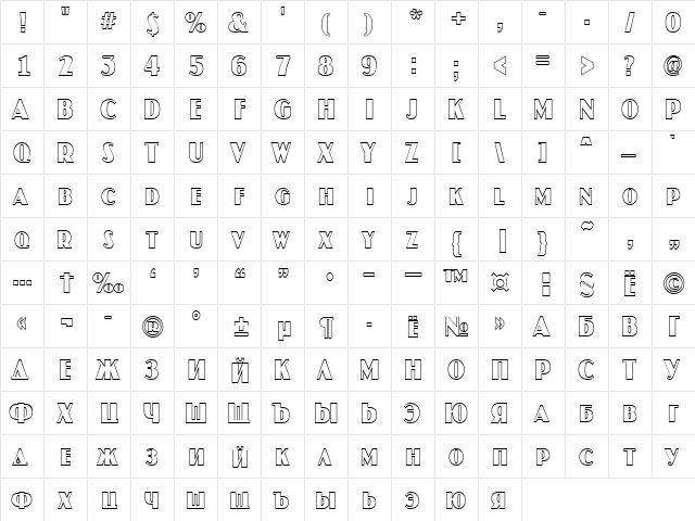 a_JasperCapsOtlNr Regular  glyph index