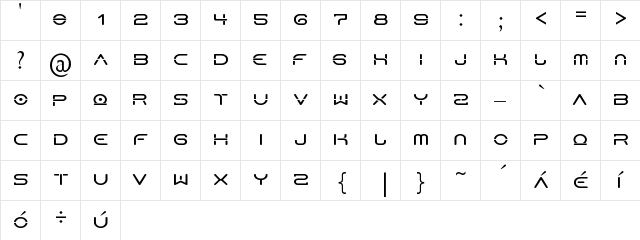 HorusN Regular  glyph index