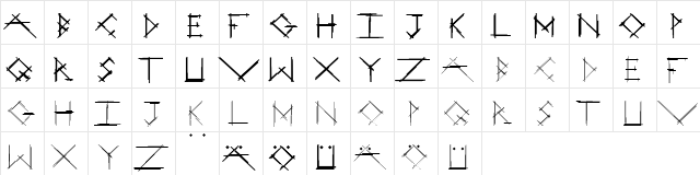 Strokey-VeryBold Regular  glyph index