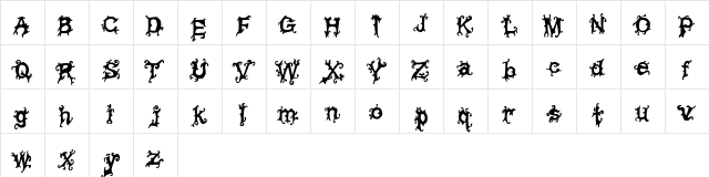 Viney Times Regular  glyph index