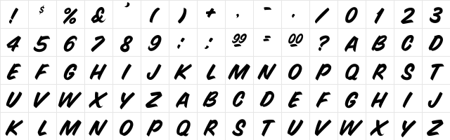 Snyders Regular  glyph index