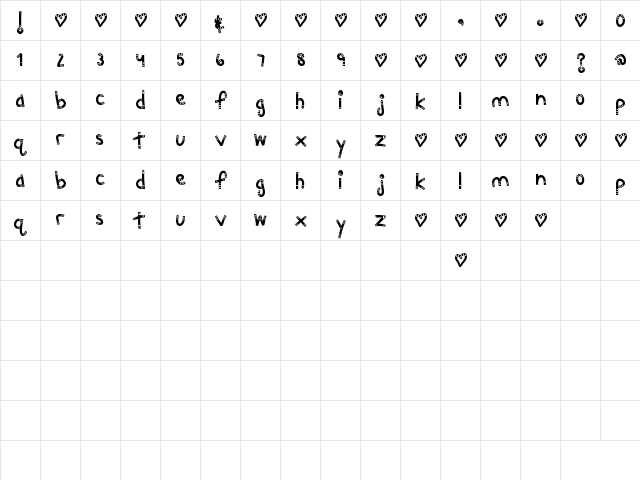 MTF Chunkie Regular  glyph index