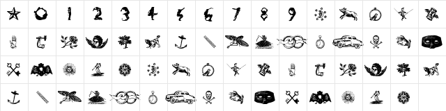 Infinite Dingbats Regular  glyph index