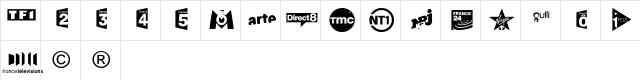 TV FRANCE Regular  glyph index