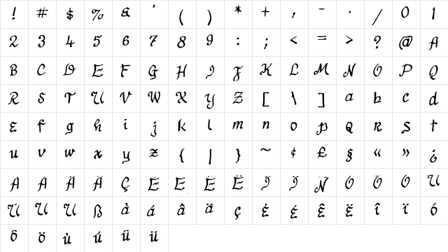 12Stepsalternate Medium  glyph index