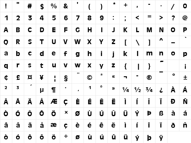 AntiqueOliTMed Regular  glyph index