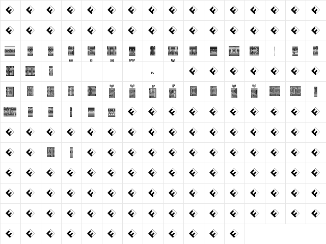 Archian InitialExpert  glyph index