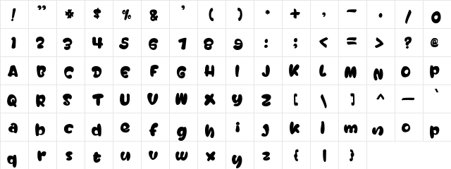 Monkey & Banana Regular  glyph index