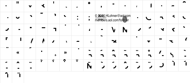 ThreePartySystemC Regular  glyph index
