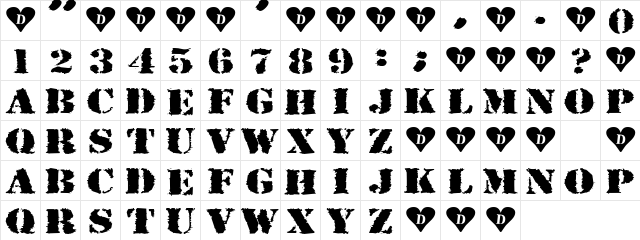 Strummer Regular  glyph index