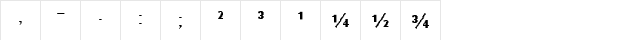 Zeitgeist MT Bold  glyph index