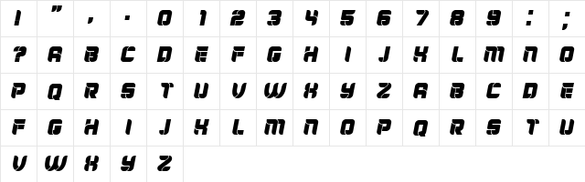 Mayor Italic  glyph index