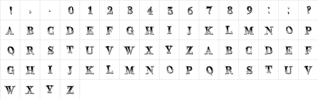 Oxidizer Regular  glyph index