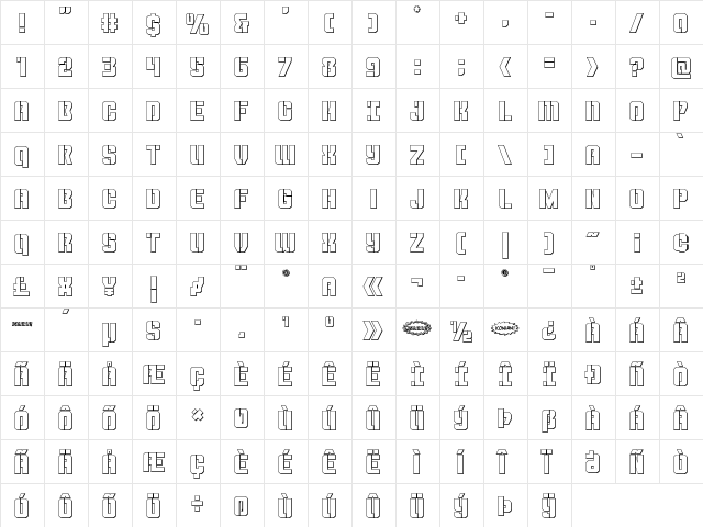 Thunder Trooper Outline Outline  glyph index
