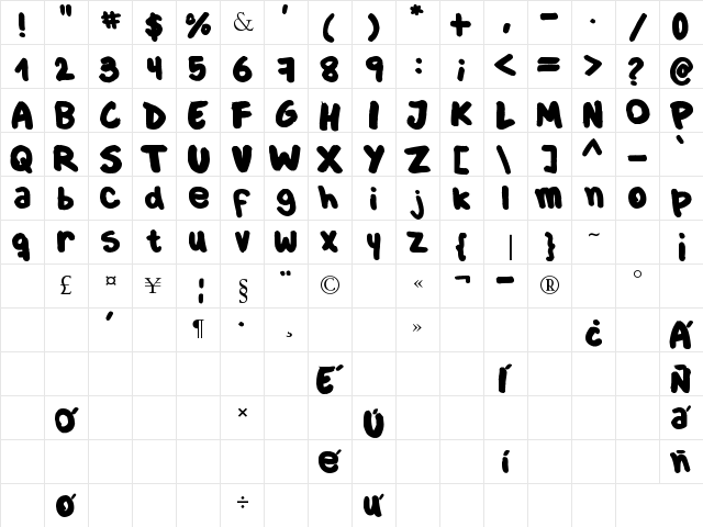 Culia / ANTIPIXEL.COM.AR Regular  glyph index