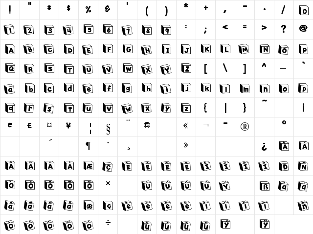 K26ToyBlocks123 Regular  glyph index