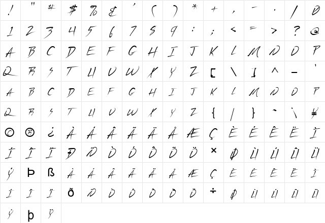 FZ JAZZY 44 Normal  glyph index