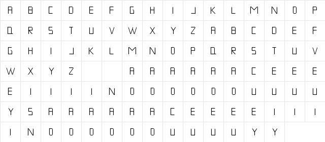 Musk Night Regular  glyph index