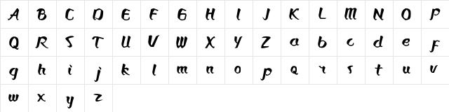 Bronkos Regular  glyph index