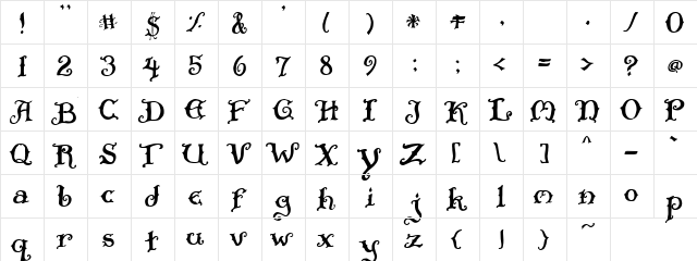 LOT Old World Filled Regular  glyph index