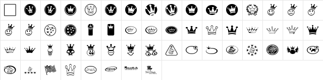 Monarchbats Regular  glyph index