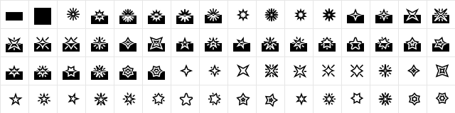 BixBats LT Std Shiny Regular  glyph index