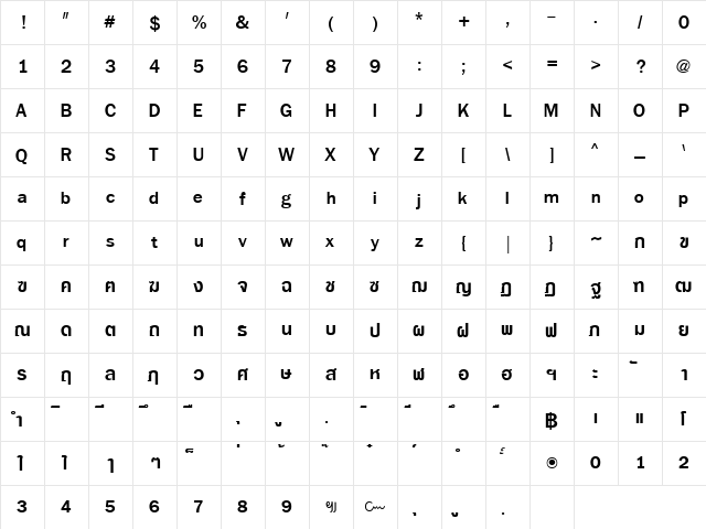 DSN LardPhrao Regular  glyph index