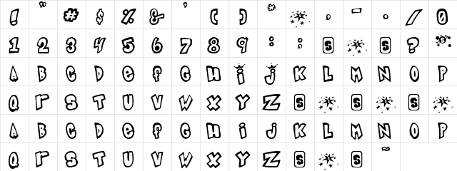 Tap Dancing Regular  glyph index