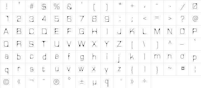 Nelma Regular  glyph index