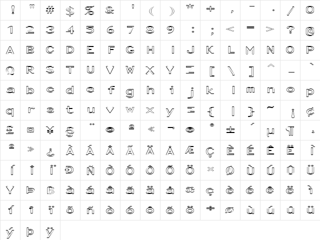 FZ BASIC 23 HOLLOW EX Normal  glyph index
