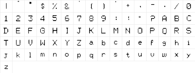 Fux Regular  glyph index