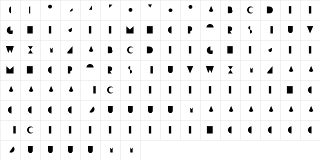 Moonrise Fill  glyph index