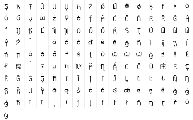 FuturexVariationSwishExtras VariationSwishExtras  glyph index
