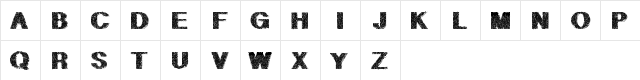 GeometricPetras Regular  glyph index