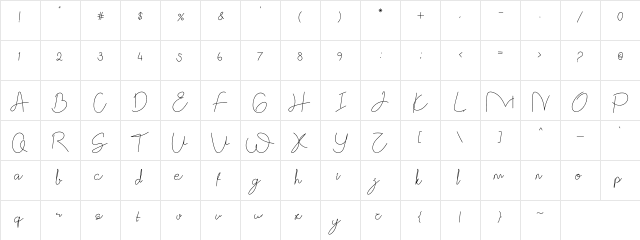 Gittelya Regular  glyph index