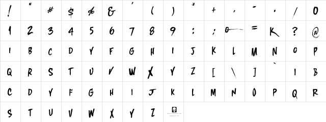 LHF No Fishin' Regular  glyph index