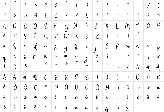 Hai Butterfly Regular  glyph index