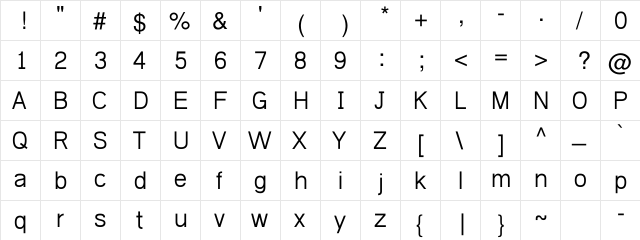 Kh Kangrey Regular  glyph index