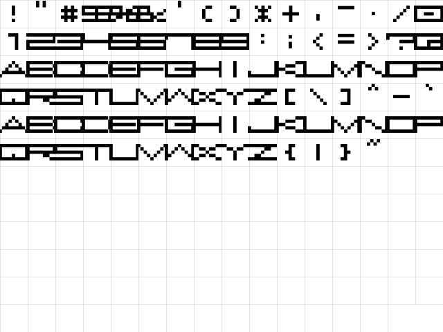 M37_FEEL THE BIT Regular  glyph index