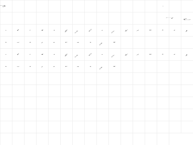 jersey stories! Regular  glyph index