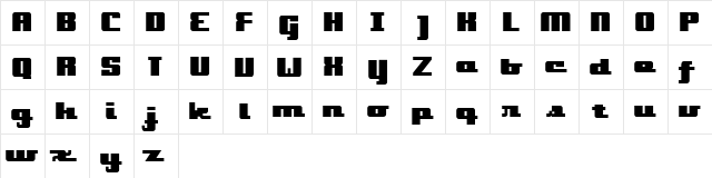 onakite Bold  glyph index