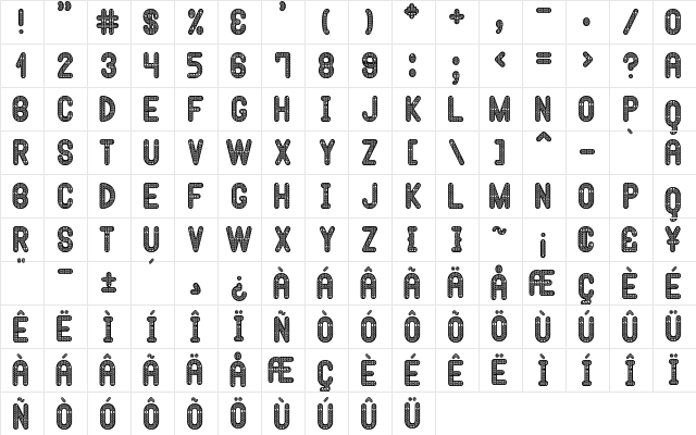 Hypnossia St Regular  glyph index