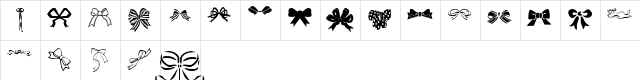 Bows Regular  glyph index