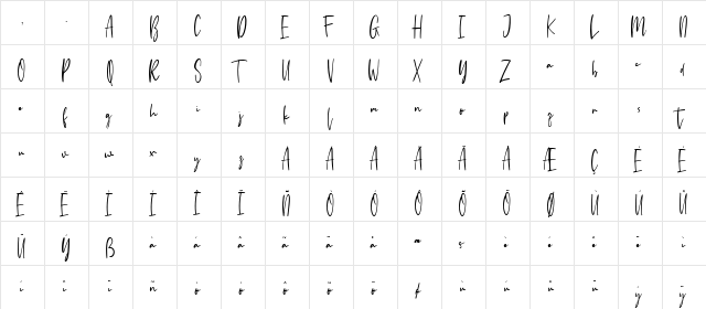 Moonlight In Tokyo Demo Regular  glyph index